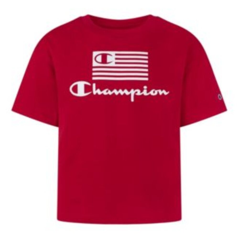 Champion Big Girls Flag Boxy Graphic Tee